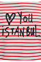 Love You Printed Striped Istanbul T-Shirt Regular Fit 167986 -26829 - 8