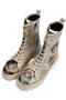 Women's Vegan Leather Beige Zippered Long Boots - Mon Cher Design - 2