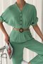 Women's Ayrobin Overalls with Buttoned Straw Belt Nbtg2000 - 3