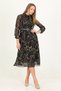 Women's Shirt Collar Button and Belt Detail Midi Length Chiffon Dress Rssn11 - 2