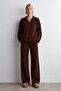 Bitter Brown Comfortable Cut Stitching Detail Women's Knitwear Set Mg2584 - 2