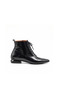 Genuine Leather Wrinkled Patent Leather Black Lace-Up Women's Boots