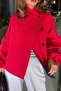 Red and Black Garnished Trench Coat Per9860 - 6
