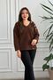 V-Neck Velvet Sweatshirt with Shoulder and Cuff Button Detail