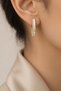 Style Pearl/Xuping Jewelry Curved Zircon Stone Earrings