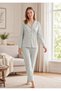 Women's Winter Viscose Pajama Set m L XL XXL |   Long Sleeve Buttoned Stylish Home Wear 89-164 - 5