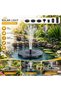 Solar Water Fountain Pump AS01A, 1W Mono Solar Panel, 6 Interchangeable Nozzles, Water Spray Pump with Pipe & Fixing Rods, Outdoor Bird Bath Garden Pond Fountain - 4