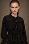 Women's Corduroy Buttoned Blouse and Long Skirt Set - 2