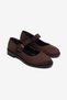 Brown Suede Women's Daily Comfortable Ergonomic Mary Jane Shoes School, Office, Campus Style Stylish Loafers - 3
