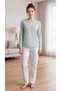 Women's Winter Viscose Pajama Set Long Sleeve Crew Neck Patterned Trousers m L XL XXL 89-160 - 2