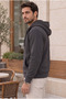 Plush Inside Three Thread Fabric Ov Oversized Ermuarlı Ka Hooded Weatshirt - Smoked - 7