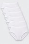 6 Pieces 0107 Women's High Waist Bato Panties White 4 - 2