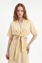 Women's Elastic Waist Long Skirt and Tie-Up Blouse Set - 2