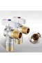 Blue Brass Hot and Cold Water Inlet Ball Valve G1/2" Bathroom Kitchen Sink Stop Valve Toilet Connect