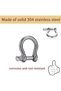M4 304 Stainless Steel Bow Shape Load Shackle for Camping, Hiking and Other Outdoor Sports M4 M5 M6 - 3