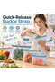 Reusable Silicone Food Storage Bags Set of 3, 500ml 1000ml 1500ml, Leak-Proof Zip Seal, Food Grade Silicone, Lightweight & Durable, Light Blue - 4