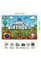 150X210cm MULTI Pixel style game Happy Birthday banner, game themed party background, birthday party - 5
