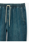 Cotton Comfortable Fit Pocketed Lace-Up Waist Jogger Jean Trousers - 5