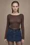 Women's Transparent Tulle Long Sleeve Slim Fit Blouse