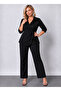 Women's plus size double-breasted sequin-embellished three-quarter sleeve evening dress suit 24717 - 3