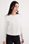 3 Thread Stripeless Striped Crew Neck Sweatshirt - 2