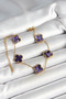 316L Steel Pearlescent Purple Gold Color Clover Women's Bracelet -