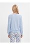 Women's Thermal Pajama Set with Blue Penguin Pattern - 4
