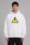 Ünlem Girme Design Pre-Printed Oversize White Hooded Sweatshirt