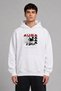 Aura Aura Design Pre-Printed Oversize White Hooded Sweatshirt