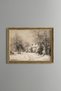 Cottage among Snowy Trees - Vintage Patterned Painting - Fine Model