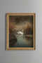 White Swan among the Reeds - Vintage Patterned Painting - Fine Model