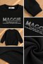 Black Boy's Text Printed Crew Neck Ribbed Long Sleeve Sweatshirt 24963 - 2