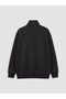 Black Mock Neck Printed Boys' Thick Sweatshirt - 4