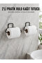 2 Pieces of Black Adhesive Paper Holder Wall Mounted Toilet Paper and Roll Holder -