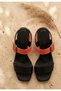 Year Black Skin Orange Detailed Heeled Shoes - 3