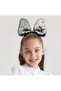 Color Changing Sequin Bow Party Crown Fuchsia Silver Color 20X16 cm - 2