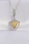 316l Heart Necklace with Zircon Stone Detail - Silver and Gold Color