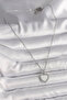 316L Steel Silver Color Chain Zircon Stone White Enamel Heart Model Women's Necklace - 2