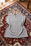 Women's Cotton Basic Leaf Patterned Lace Detailed Thin Strap V-Neck Undershirt - 2