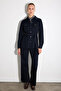 Belted Canvas Shirt Jacket - Navy Blue - 6