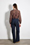 Hakim Collar Embroidered Shirt - Brown - 6