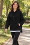 Casual Style Comfortable Piece - Women's Black Kangaroo Pocket Side Zipper Hooded Sweatshirt