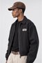 Men's the City Embroidery Detailed Oversize Jacket Black - 3
