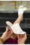 White Knitwear Transparent Heeled Akva Slippers - 6