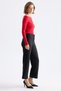 Elastic Waistband Stone Embroidered Trousers Black - 2
