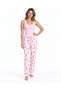 Night Pink Women's Striped Blouse Patterned Strap Pajama Set - 5