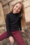 Ribbed High Neck Girls' Bodysuit