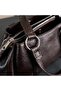 Dark Brown Soft Leather Women's Hand and Shoulder Bag with 3 Compartments, Daily Stylish Bag - 2