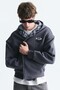 Boxy Fit Zipper Hooded Sweatshirt - 3