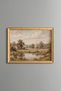 Calm Rural Scenery by the Pond - Vintage Patterned Painting - Fine Model